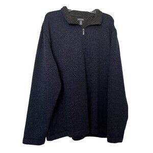 Van Heusen Men’s Sweater Pull Over Top Shirt Jacket 1/4 Zip Blue Size XXL